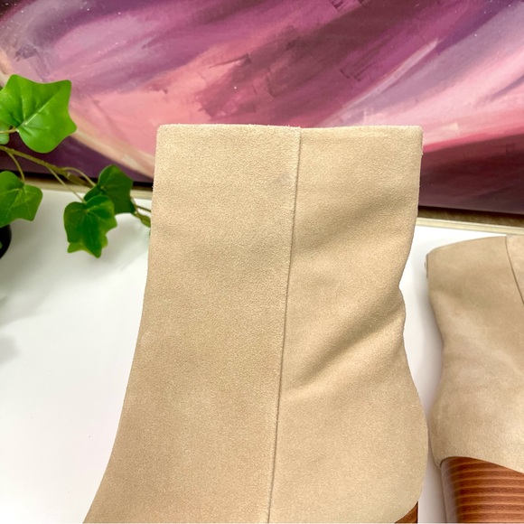 SAM EDELMAN Ivette Square Toe Ankle Boots in Sesame Suede Size 9 - Picture 7 of 16